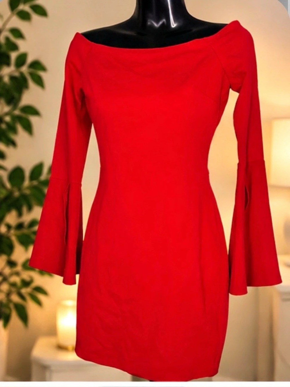 Lulus Red Bell Sleeve Mini Dress Size Small